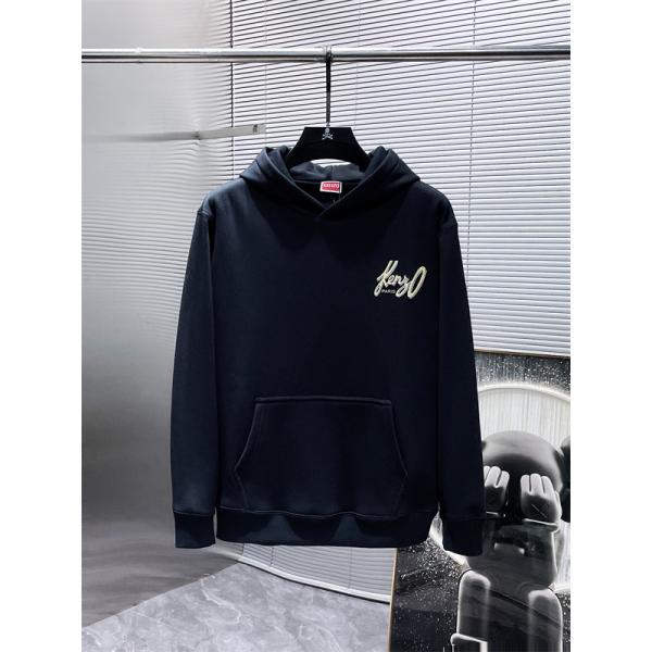 ブラック ゴールドロゴ刺繍 パーカー KENZO ケンゾー コピー 2025秋冬定番 高級感のある 万能 当店イチオシ