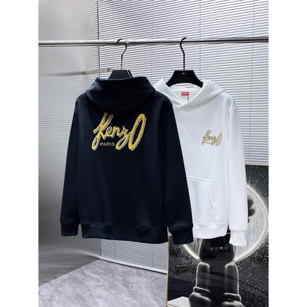 ブラック ゴールドロゴ刺繍 パーカー KENZO ケンゾー コピー 2025秋冬定番 高級感のある 万能 当店イチオシ