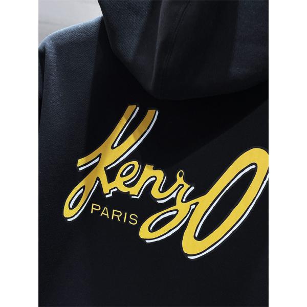 ブラック ゴールドロゴ刺繍 パーカー KENZO ケンゾー コピー 2025秋冬定番 高級感のある 万能 当店イチオシ