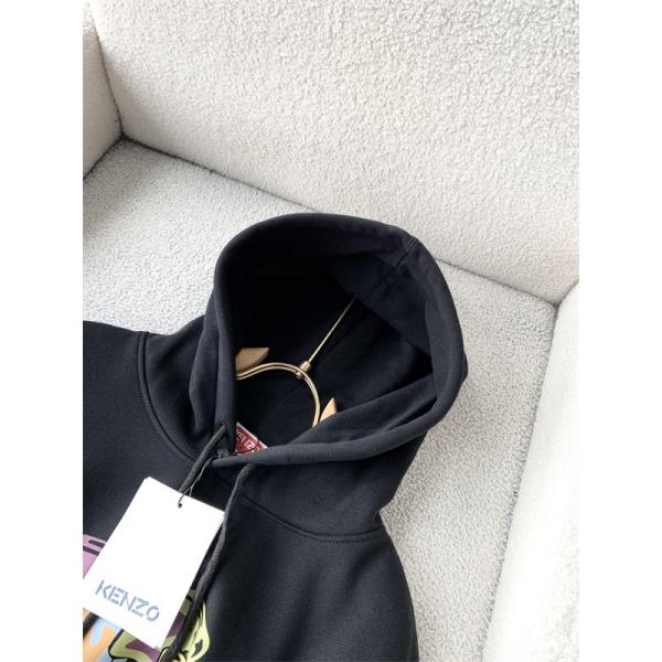 ブラック カラーブロック KENZOロゴ パーカースウェット スーパーコピー 秋冬 個性的 人気モデル