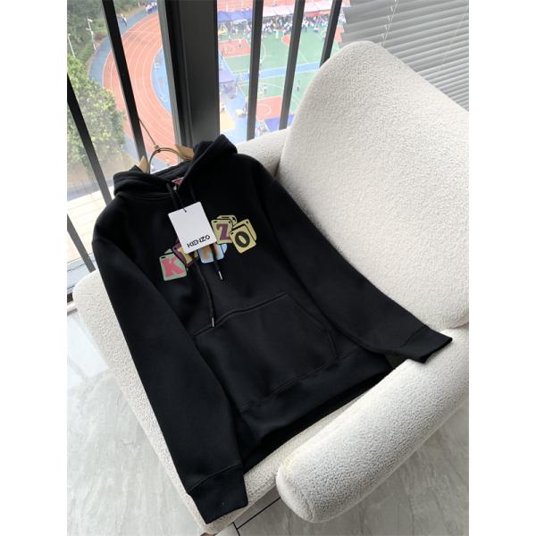 ブラック カラーブロック KENZOロゴ パーカースウェット スーパーコピー 秋冬 個性的 人気モデル