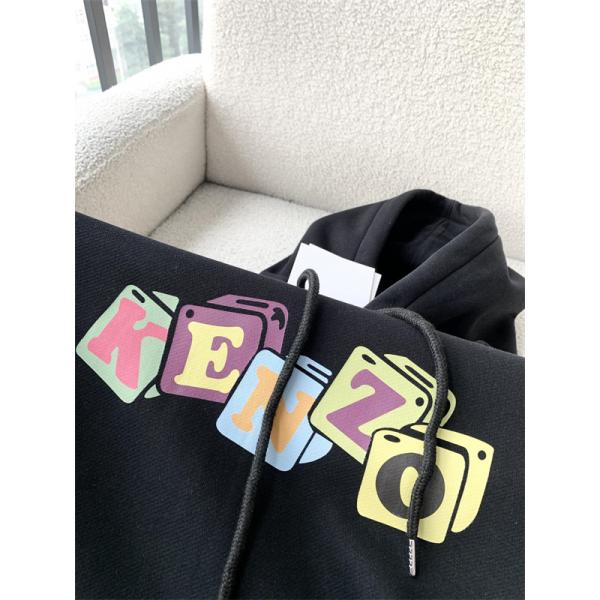 ブラック カラーブロック KENZOロゴ パーカースウェット スーパーコピー 秋冬 個性的 人気モデル