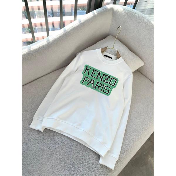 ケンゾー ブラック/ホワイト 2色展開 KENZOロゴ クルーネックスウェット ケンゾー 偽物 秋冬 シンプル 万能