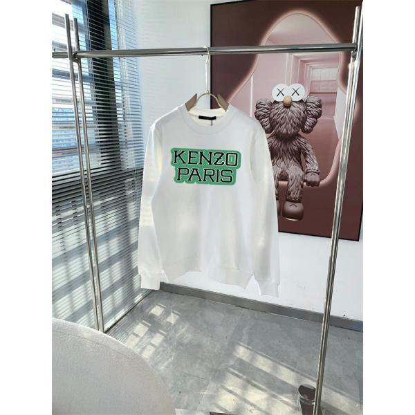 ケンゾー ブラック/ホワイト 2色展開 KENZOロゴ クルーネックスウェット ケンゾー 偽物 秋冬 シンプル 万能