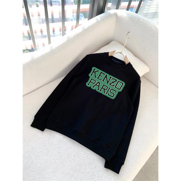 ケンゾー ブラック/ホワイト 2色展開 KENZOロゴ クルーネックスウェット ケンゾー 偽物 秋冬 シンプル 万能