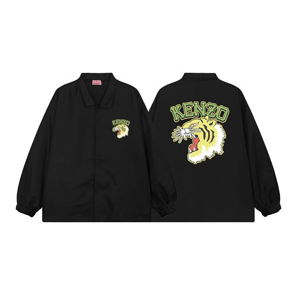 ケンゾー ブラック タイガー柄 × KENZOロゴ ジャケット コピー 2025秋冬コーデ ダイナミックな トレンド