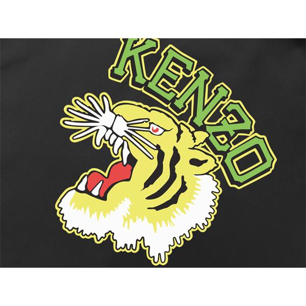 ケンゾー ブラック タイガー柄 × KENZOロゴ ジャケット コピー 2025秋冬コーデ ダイナミックな トレンド