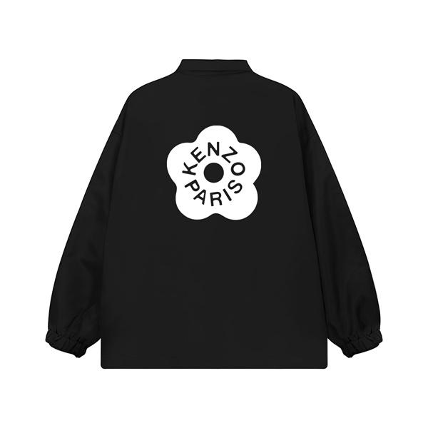ケンゾー ブラック ホワイトフラワー KENZOロゴ ジャケット コピー 秋冬 清潔感 当店イチオシ
