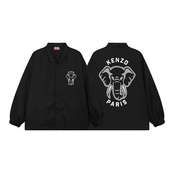 ブラック エレファント柄 KENZOロゴ ジャケット スーパーコピー 2025秋冬必須アイテム 人気モデル