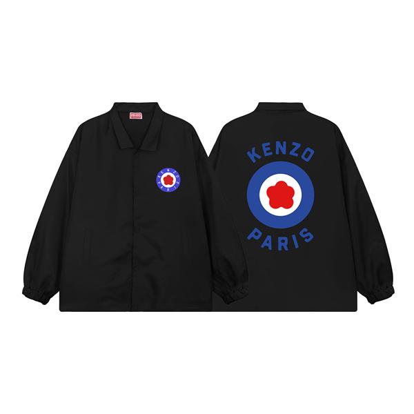 ケンゾー ブラック ブルーサークル&レッドフラワー KENZOロゴ ジャケット ケンゾー 偽物 秋冬 万能