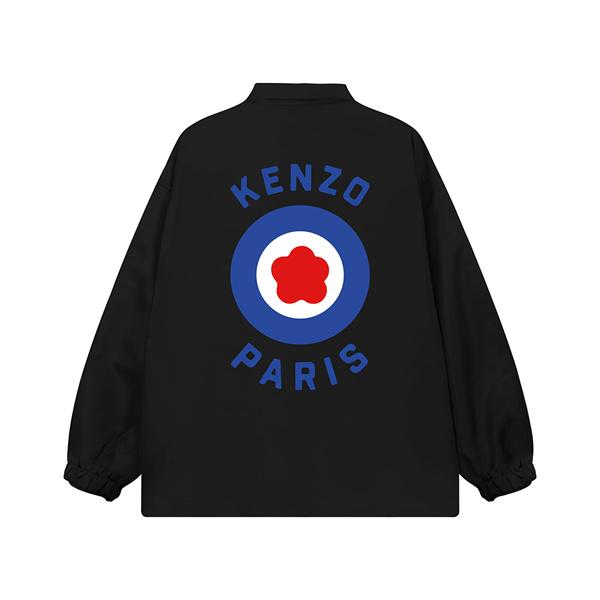 ケンゾー ブラック ブルーサークル&レッドフラワー KENZOロゴ ジャケット ケンゾー 偽物 秋冬 万能