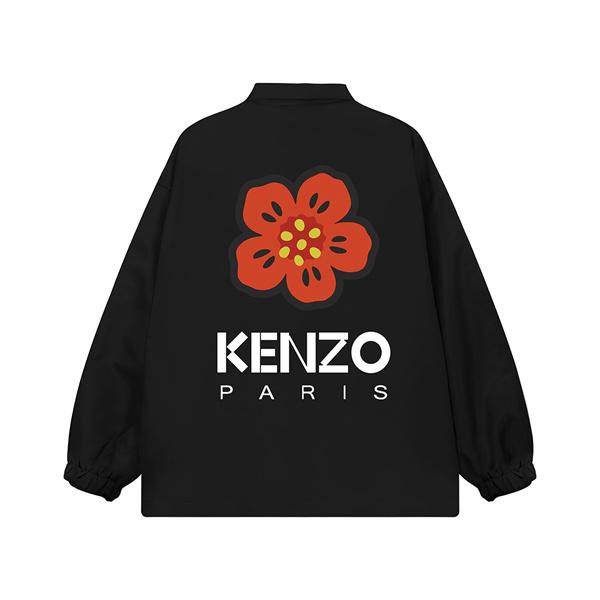 ブラック レッドフラワー KENZOロゴ ジャケット ケンゾー コピー 秋冬 鮮やか 活発な モード系