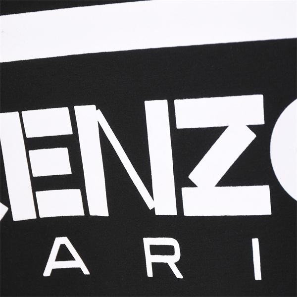  ケンゾー ブラック 起毛 スモール KENZOロゴ クルーネックスウェット コピー 秋冬 シンプル トレンド