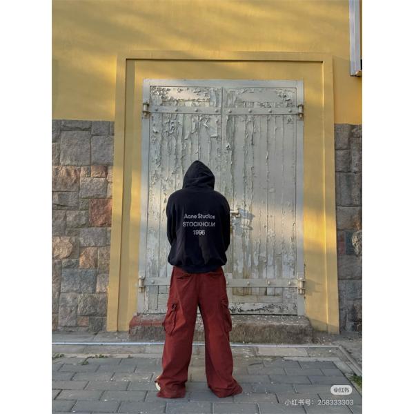 アクネ ストゥディオズ Acne Studios ブラック ロゴプリント パーカー コピー 秋冬 ミニマル ストリートな 定番アイテム 