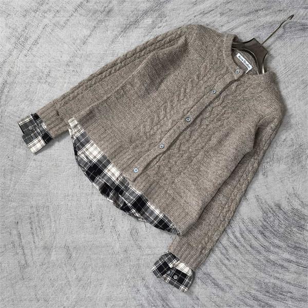アクネ ストゥディオズ Acne Studios ライトブラウン クロシェ カーディガン スーパーコピー 秋冬 温かく 万能アイテム 入手困難 