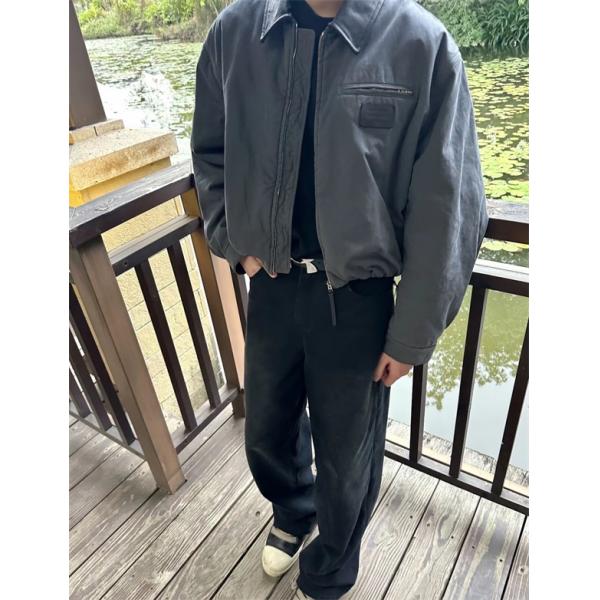 グレー ヴィンテージ加工 シンプル ジャケット 偽物 秋冬 モダン 落ち着いた アクネ ストゥディオズ Acne Studios 注目