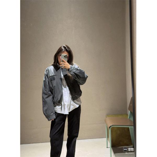 グレー ヴィンテージ加工 シンプル ジャケット 偽物 秋冬 モダン 落ち着いた アクネ ストゥディオズ Acne Studios 注目