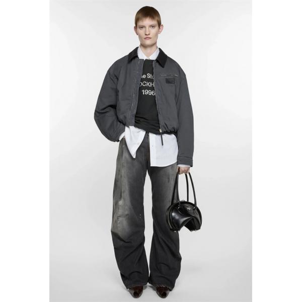 グレー ヴィンテージ加工 シンプル ジャケット 偽物 秋冬 モダン 落ち着いた アクネ ストゥディオズ Acne Studios 注目