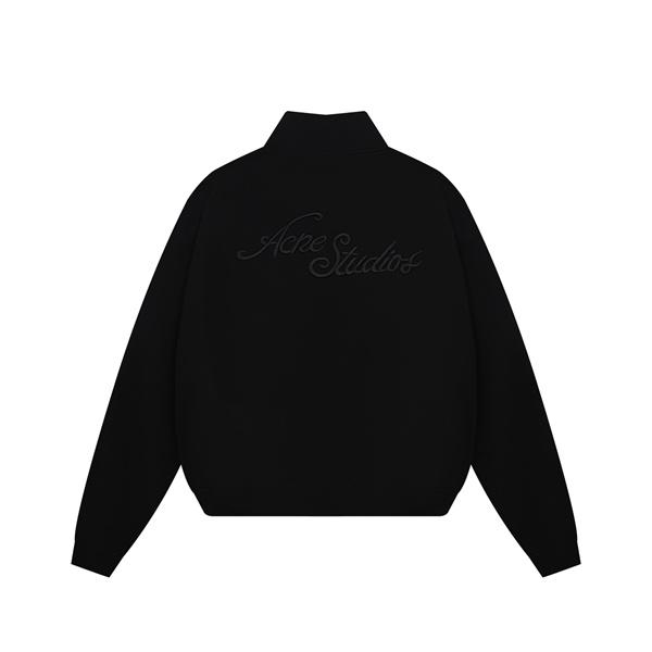 ストゥディオズ ライトグレー × ブラック プリント ジップジャケット Acne Studios コピー 秋冬シンプル 定番