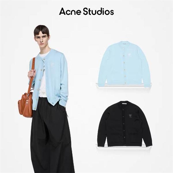 ライトブルー × ブラック カーディガン ストゥディオズ Acne Studios コピー 秋冬清潔感のある 人気