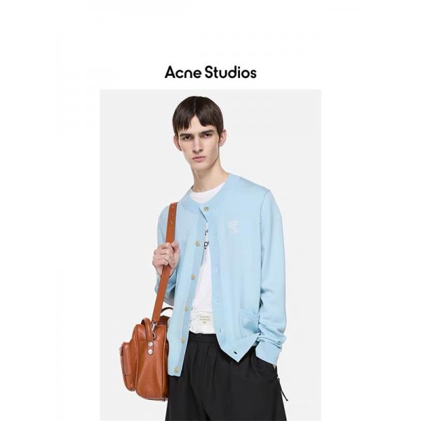 ライトブルー × ブラック カーディガン ストゥディオズ Acne Studios コピー 秋冬清潔感のある 人気