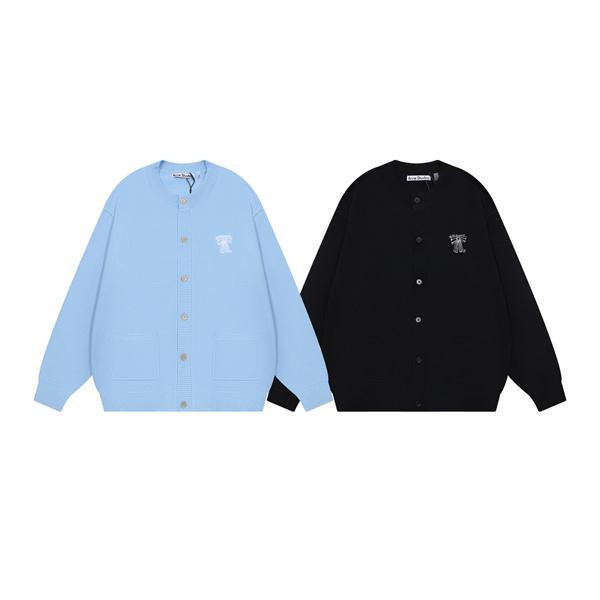 ライトブルー × ブラック カーディガン ストゥディオズ Acne Studios コピー 秋冬清潔感のある 人気
