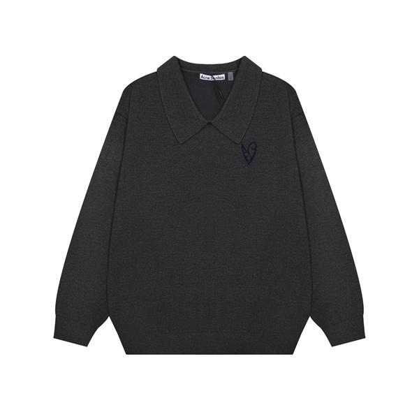 ダークグレー × ベージュ POLO セーター ストゥディオズ Acne Studios 偽物 秋冬洗練された 注目