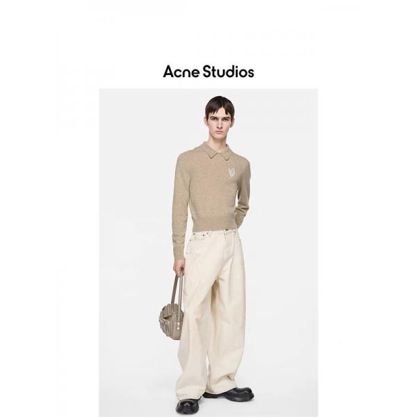 ダークグレー × ベージュ POLO セーター ストゥディオズ Acne Studios 偽物 秋冬洗練された 注目