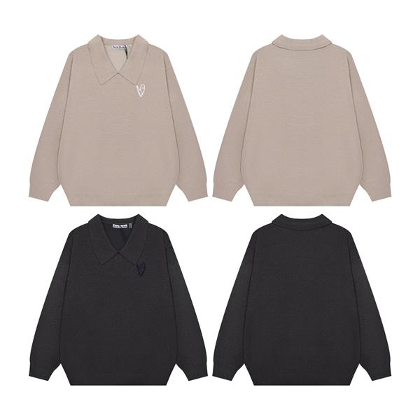 ダークグレー × ベージュ POLO セーター ストゥディオズ Acne Studios 偽物 秋冬洗練された 注目