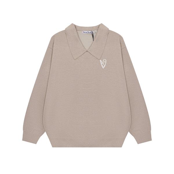 ダークグレー × ベージュ POLO セーター ストゥディオズ Acne Studios 偽物 秋冬洗練された 注目