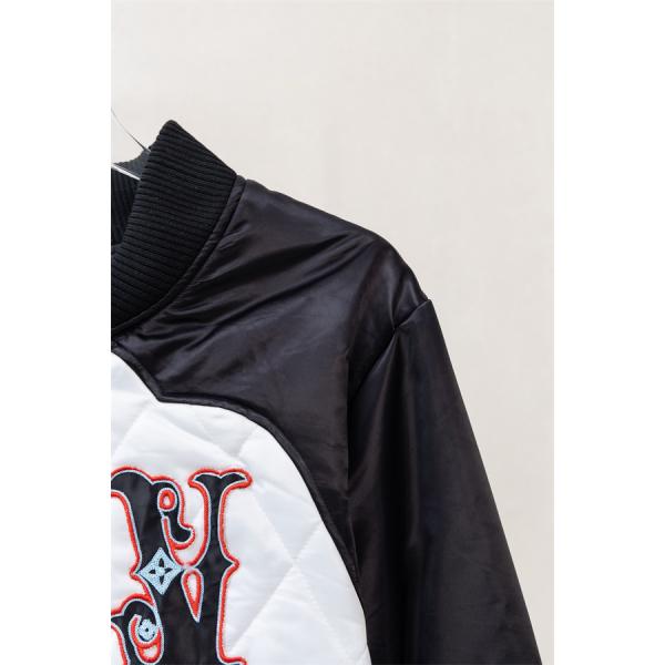 当店イチオシ ブラック × ホワイト 刺繍 プレミアム Louis Vuitton ジャケット ルイ ヴィトン コピー 2025秋冬コーデ 入手困難 お洒落