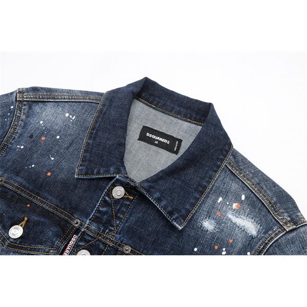 Dsquared2 激安 デニムジャケット メンズ Gジャン ヴィンテージ加工 スプラッシュペイント カジュアル アウター