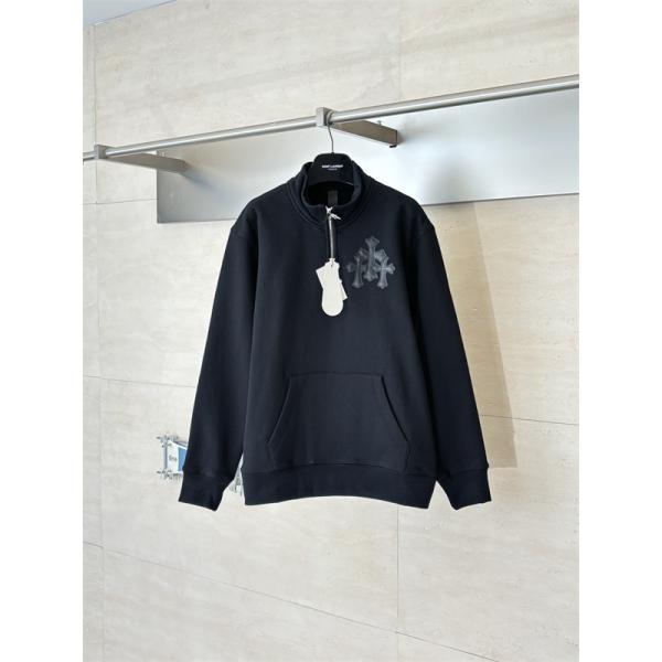 クロムハーツ コピー Chrome Hearts パーカー ライトグレー 暖かみあふれる十字刺繍 個性的半ウィンドウ 人気爆発 秋冬定番