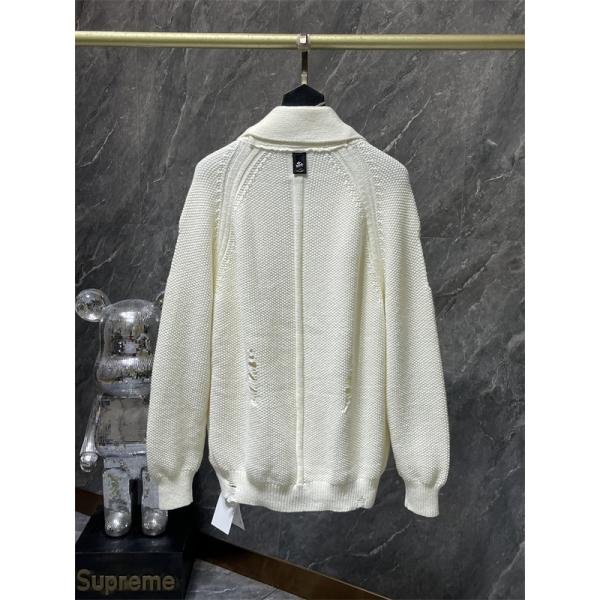 グレー 質感豊かな十字刺繍 カーディガン 数量限定 秋冬高級アイテム クロムハーツ 偽物 Chrome Hearts ニット