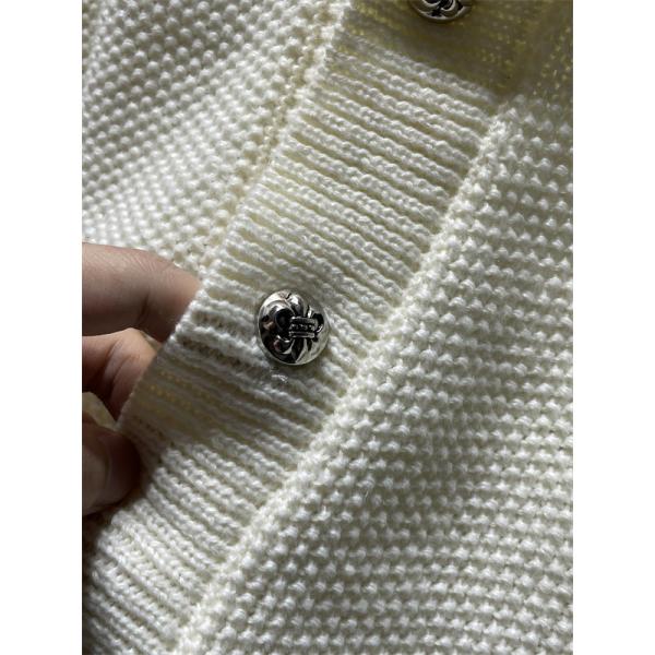 グレー 質感豊かな十字刺繍 カーディガン 数量限定 秋冬高級アイテム クロムハーツ 偽物 Chrome Hearts ニット