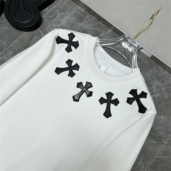 Chrome Hearts コピー パーカー 売れ筋 ホワイト 鮮やか十字刺繍 新作登場 秋冬ファッション クロムハーツ