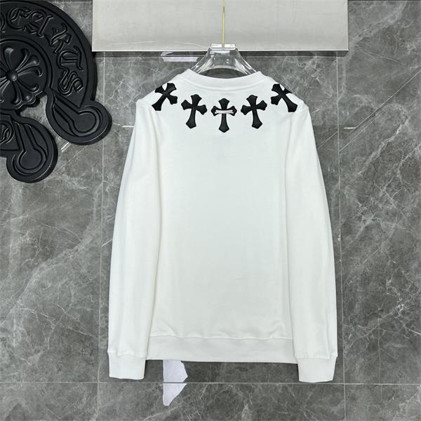 Chrome Hearts コピー パーカー 売れ筋 ホワイト 鮮やか十字刺繍 新作登場 秋冬ファッション クロムハーツ