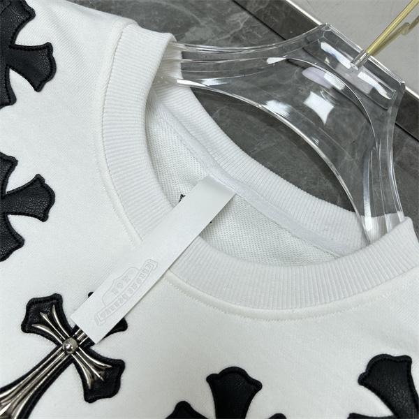 Chrome Hearts コピー パーカー 売れ筋 ホワイト 鮮やか十字刺繍 新作登場 秋冬ファッション クロムハーツ