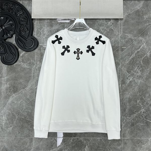 Chrome Hearts コピー パーカー 売れ筋 ホワイト 鮮やか十字刺繍 新作登場 秋冬ファッション クロムハーツ