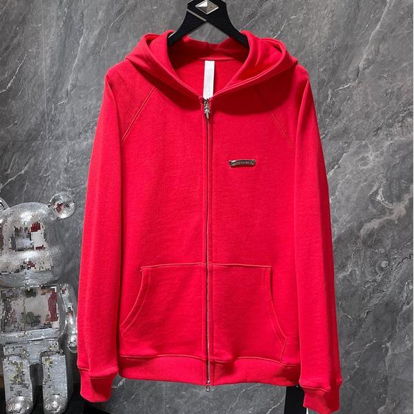 クロムハーツ コピー Chrome Hearts パーカー 話題 ブラック × レッド インパクト十字ロゴ トレンド 秋冬注目新作