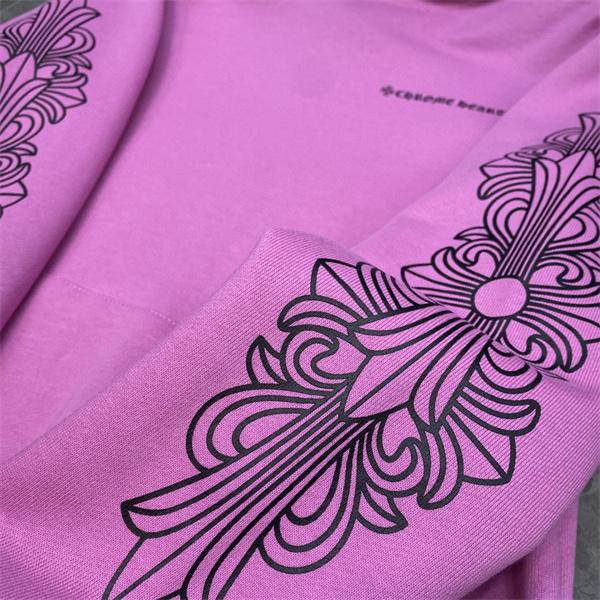 クロムハーツ コピー Chrome Hearts パーカー 数量限定 ピンク 袖部刺繍ロゴ 保温性抜群 秋冬高級トレンド