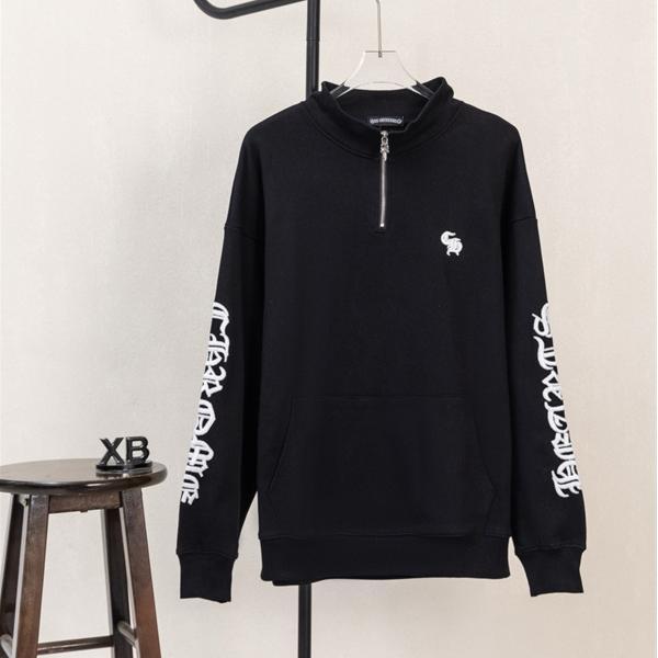 希少 ブラック 袖文字刺繍 小ロゴ しっかり防寒 秋冬入手困難 クロムハーツ スーパーコピー Chrome Hearts パーカー