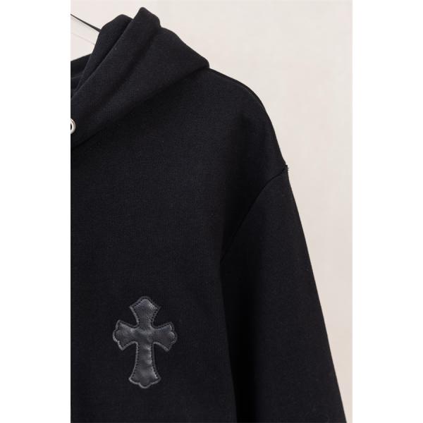 クロムハーツ コピー Chrome Hearts パーカー 新作 ブラック 十字刺繍 小ロゴ 快適フルジップ 秋冬注目トレンド