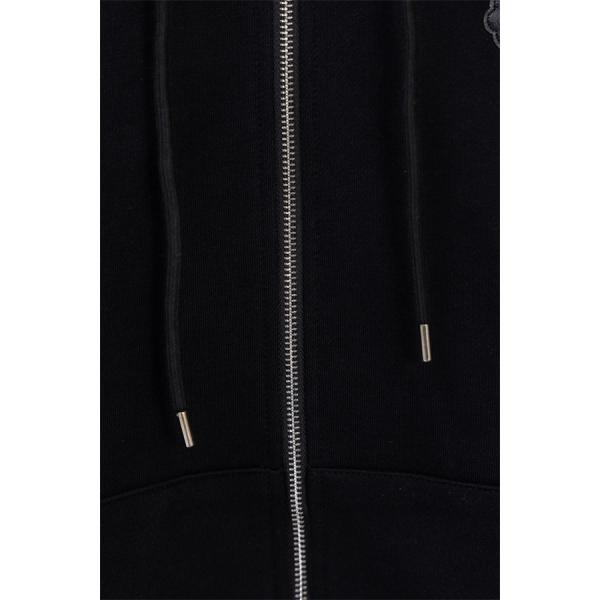 クロムハーツ コピー Chrome Hearts パーカー 新作 ブラック 十字刺繍 小ロゴ 快適フルジップ 秋冬注目トレンド