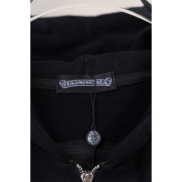 注目 ブラック 青色円ロゴ 質感豊かフルジップ トレンド最前線 秋冬人気 クロムハーツ 偽物  Chrome Hearts パーカー