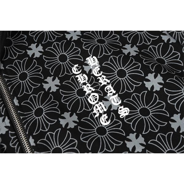 クロムハーツ コピー Chrome Hearts パーカー 話題 ホワイト × スカイブルー 星柄フルジップ 快適着心地 2025秋冬注目 