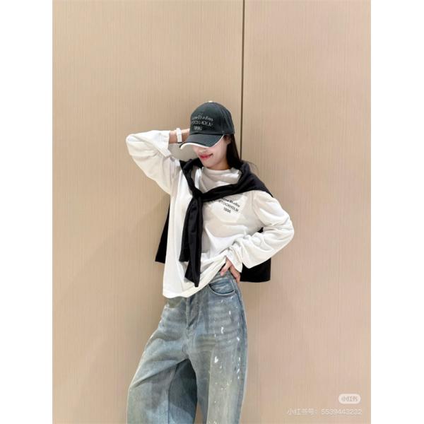 男女OK❤ACNE長袖ｔシャツスーパーコピー❤アークスタジオ人気2025 秋冬黒色ホワイト