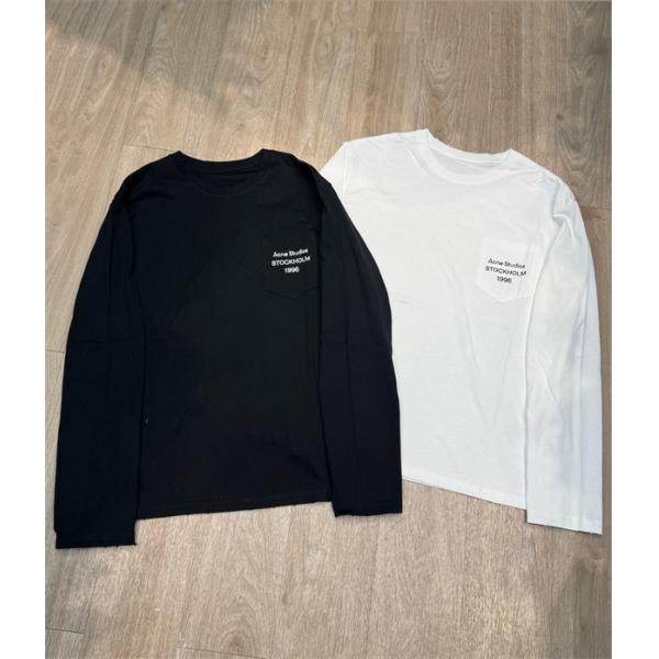 男女OK❤ACNE長袖ｔシャツスーパーコピー❤アークスタジオ人気2025 秋冬黒色ホワイト