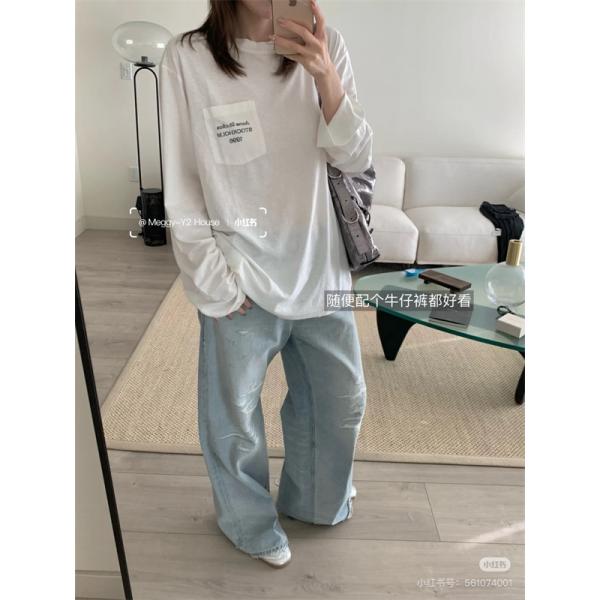 男女OK❤ACNE長袖ｔシャツスーパーコピー❤アークスタジオ人気2025 秋冬黒色ホワイト