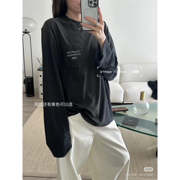 男女OK❤ACNE長袖ｔシャツスーパーコピー❤アークスタジオ人気2025 秋冬黒色ホワイト